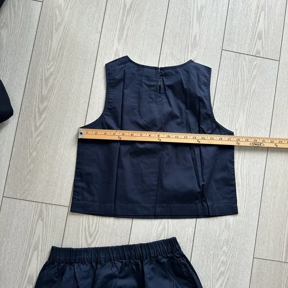 Navy Two-Piece Skirt and Crop Top Set - Picture 11 of 12